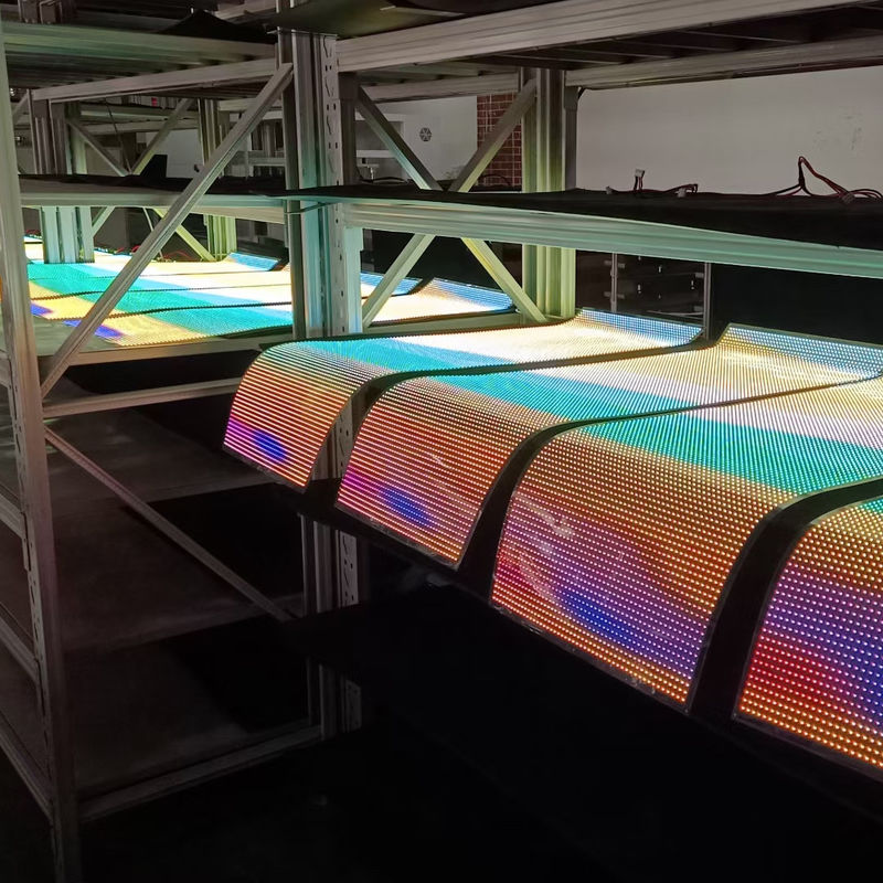 P6 P10 Διαφανής οθόνη LED Ευέλικτο πλήρες χρώμα για εσωτερικά