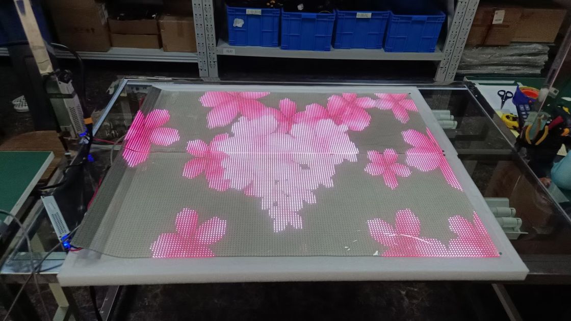 P6 P10 Διαφανής οθόνη LED Ευέλικτο πλήρες χρώμα για εσωτερικά