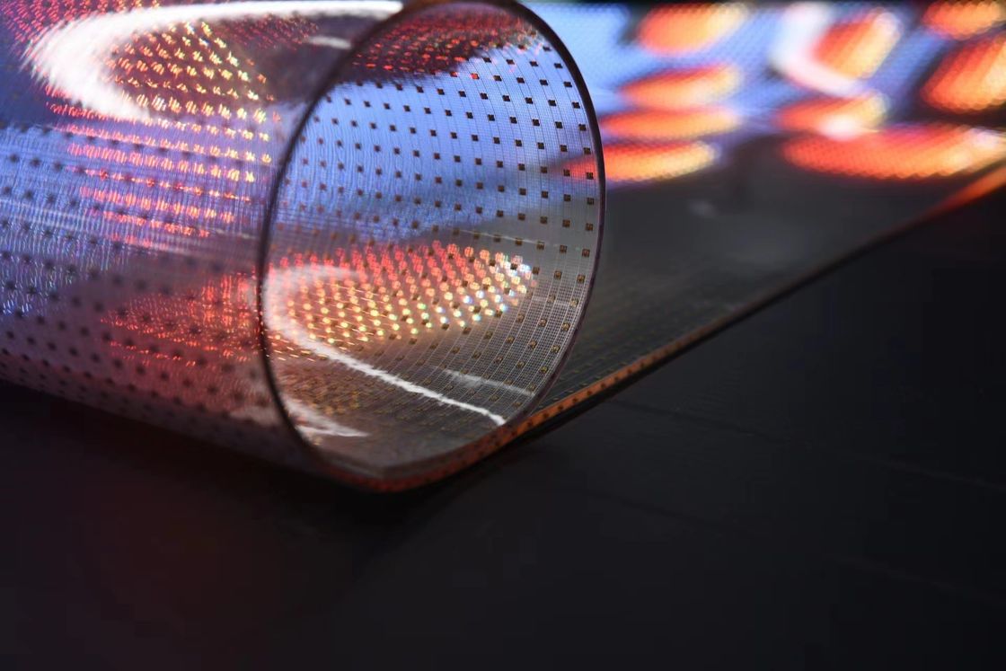 P6 P10 Διαφανής οθόνη LED Ευέλικτο πλήρες χρώμα για εσωτερικά